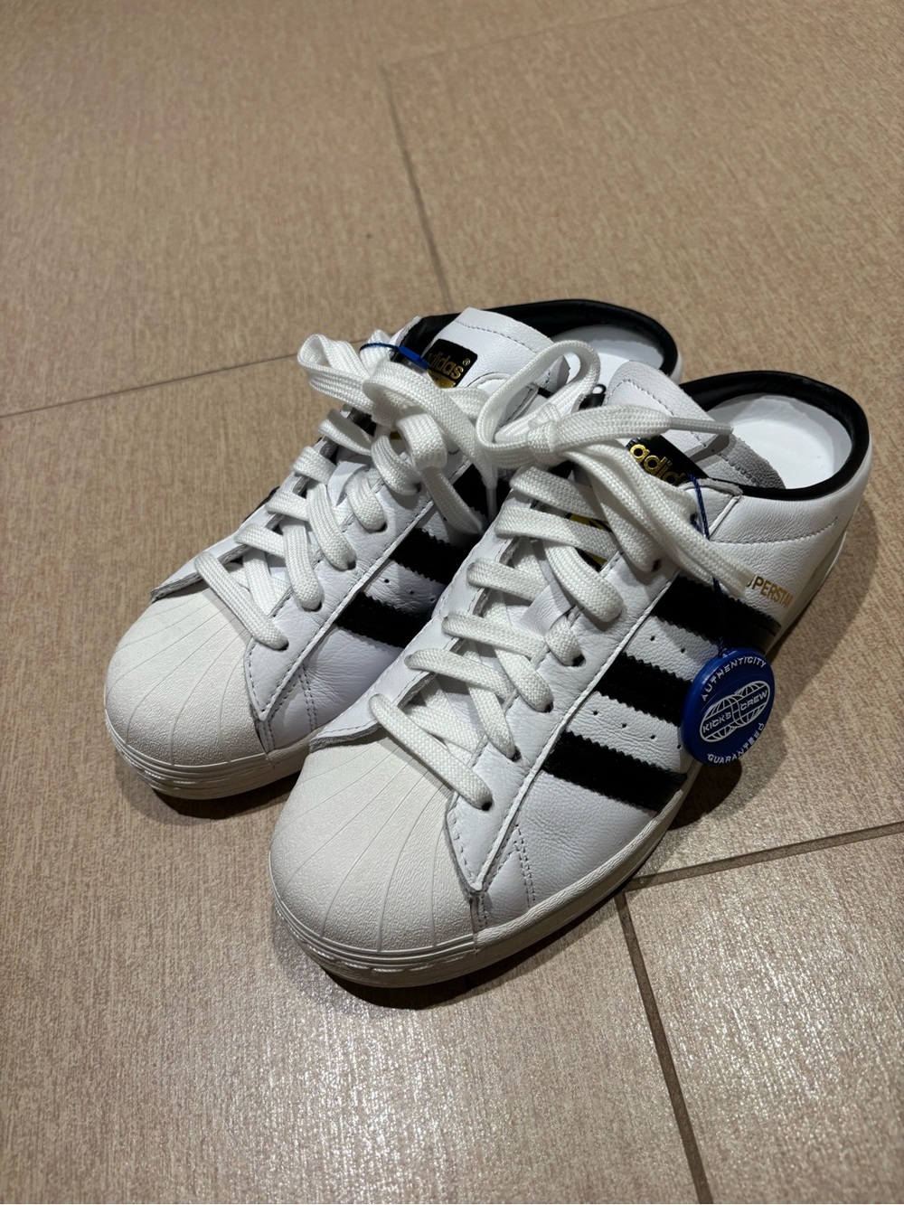 Adidas superstar slide on sneakers